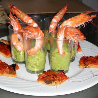 Bouquet de crevettes au Coeur des Monts restaurant traditionnel proche de la clusaz et du grand bornand haute savoie